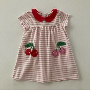 Baby Boden Girl 3-6 Months Collared Cherry Dress Spring Summer